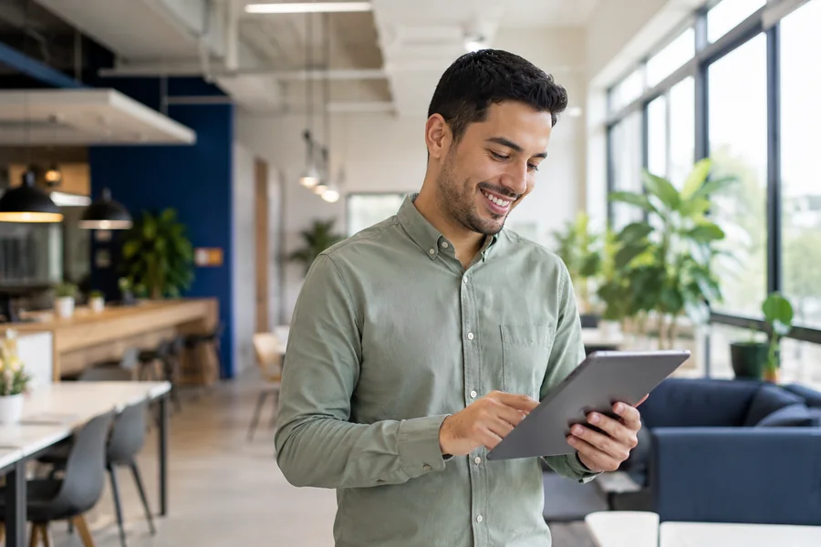 Profesional usando una aplicación de IA de BIAI Technologies en Guatemala